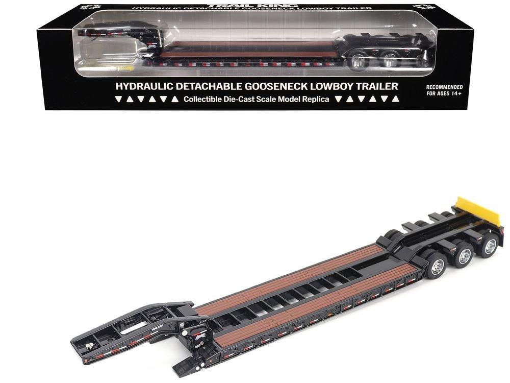 Trail King TK120 Hydraulic Detachable Gooseneck Lowboy Trailer Black (Regular Version) "Transport Series" 1/50 Diecast Model by Diecast Masters