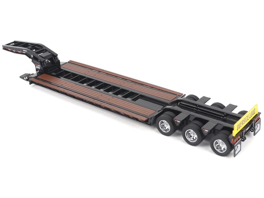Trail King TK120 Hydraulic Detachable Gooseneck Lowboy Trailer Black (Regular Version) "Transport Series" 1/50 Diecast Model by Diecast Masters view 4