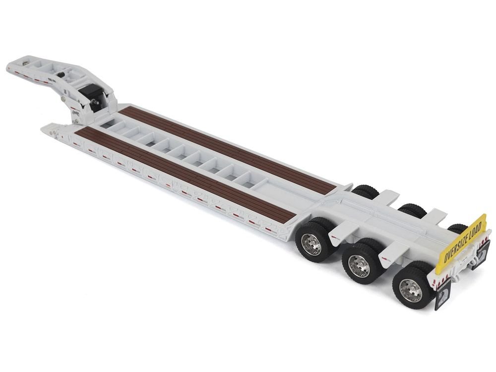Trail King TK120 Hydraulic Detachable Gooseneck Lowboy Trailer White (Regular Version) "Transport Series" 1/50 Diecast Model by Diecast Masters view 3