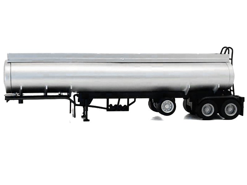 Tag-Axle Elliptical Tanker Trailer Silver 1/87 (HO) Plastic Model by Promotex view 2