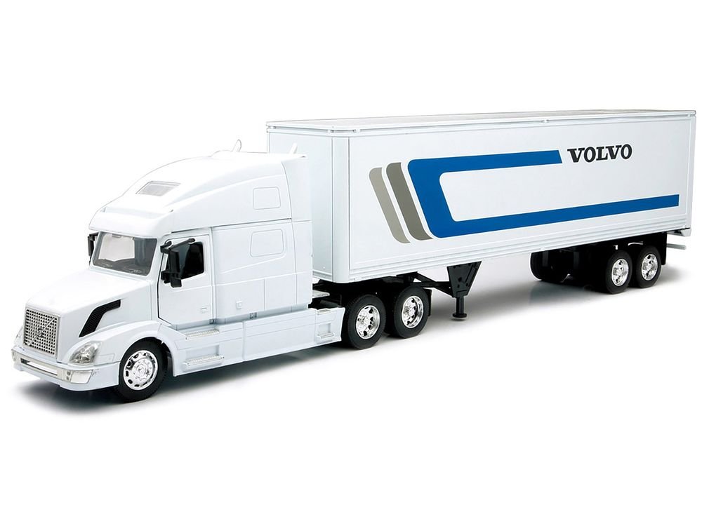 Volvo VN-780 Truck with Dry Van Trailer White "Long Haul Truckers" Series 1/32 Diecast Model by New Ray view 2