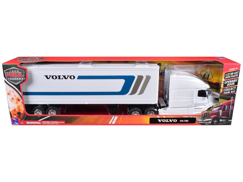 Volvo VN-780 Truck with Dry Van Trailer White "Long Haul Truckers" Series 1/32 Diecast Model by New Ray view 3