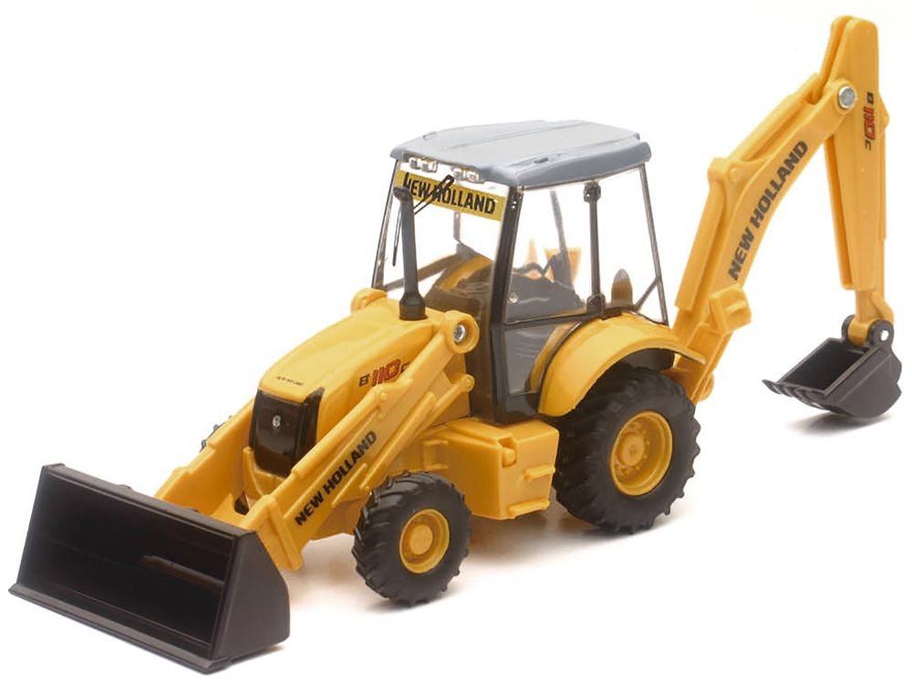 New Holland B110C Backhoe Loader Yellow Diecast Model by New Ray view 2
