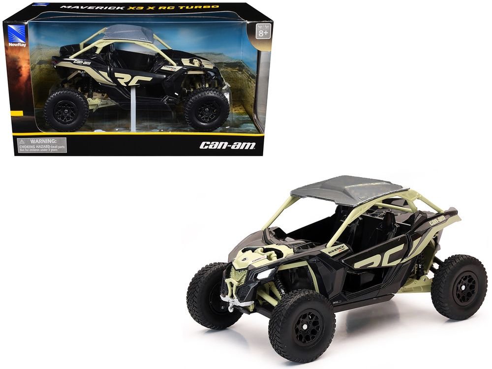 Can-Am Maverick X3 XRC Turbo ATV Tan and Black with Silver Top cast 1/18 Diecast Model by New Ray