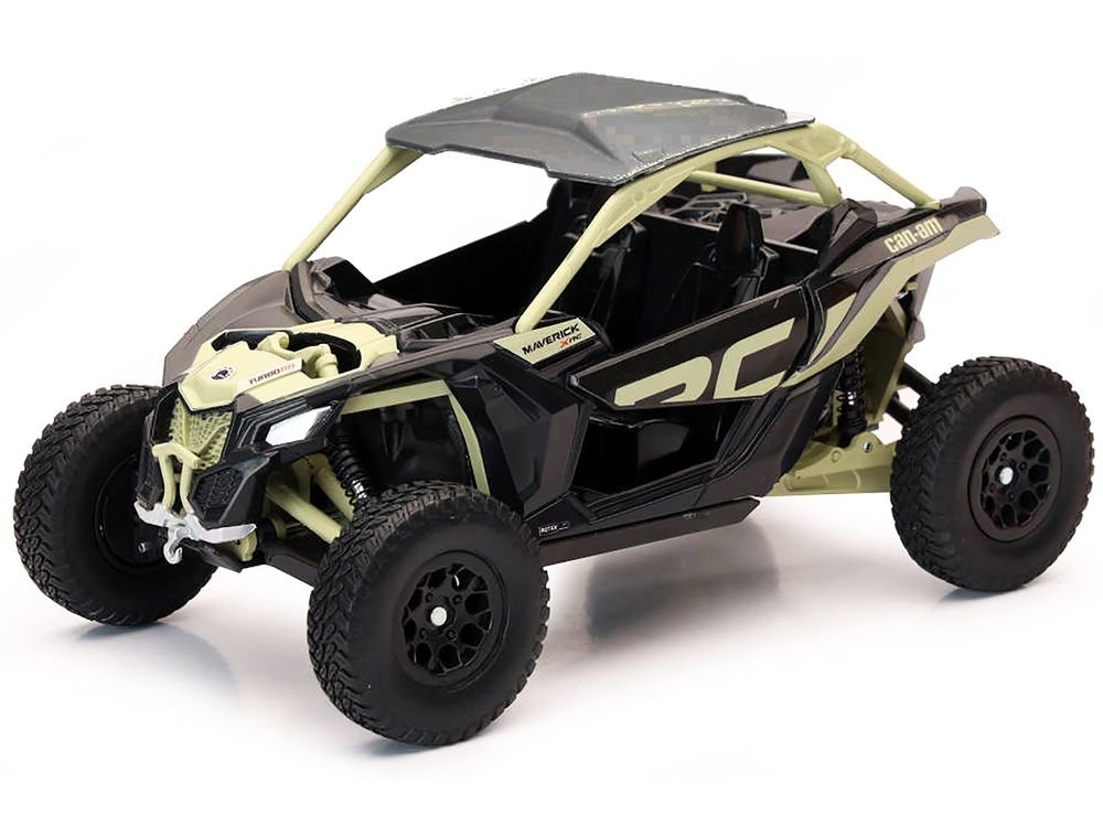 Can-Am Maverick X3 XRC Turbo ATV Tan and Black with Silver Top cast 1/18 Diecast Model by New Ray view 2