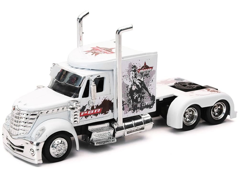 International Lonestar Truck Tractor White "PBR Professional Bull Riders" 1/43 Diecast Model by New Ray view 2