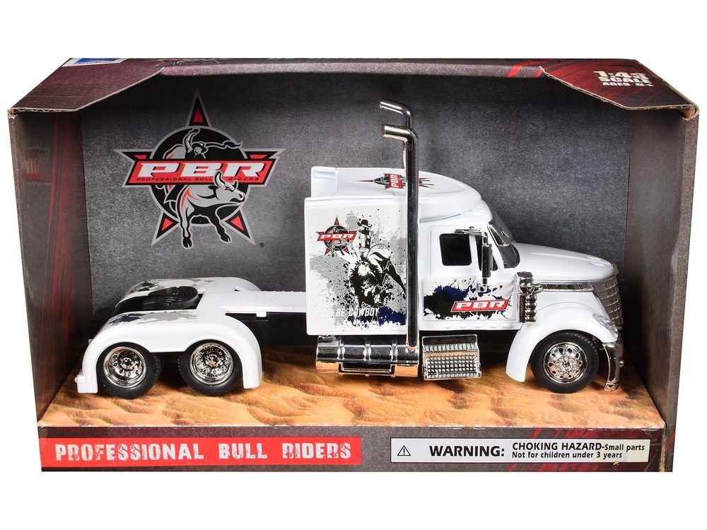 International Lonestar Truck Tractor White "PBR Professional Bull Riders" 1/43 Diecast Model by New Ray view 3