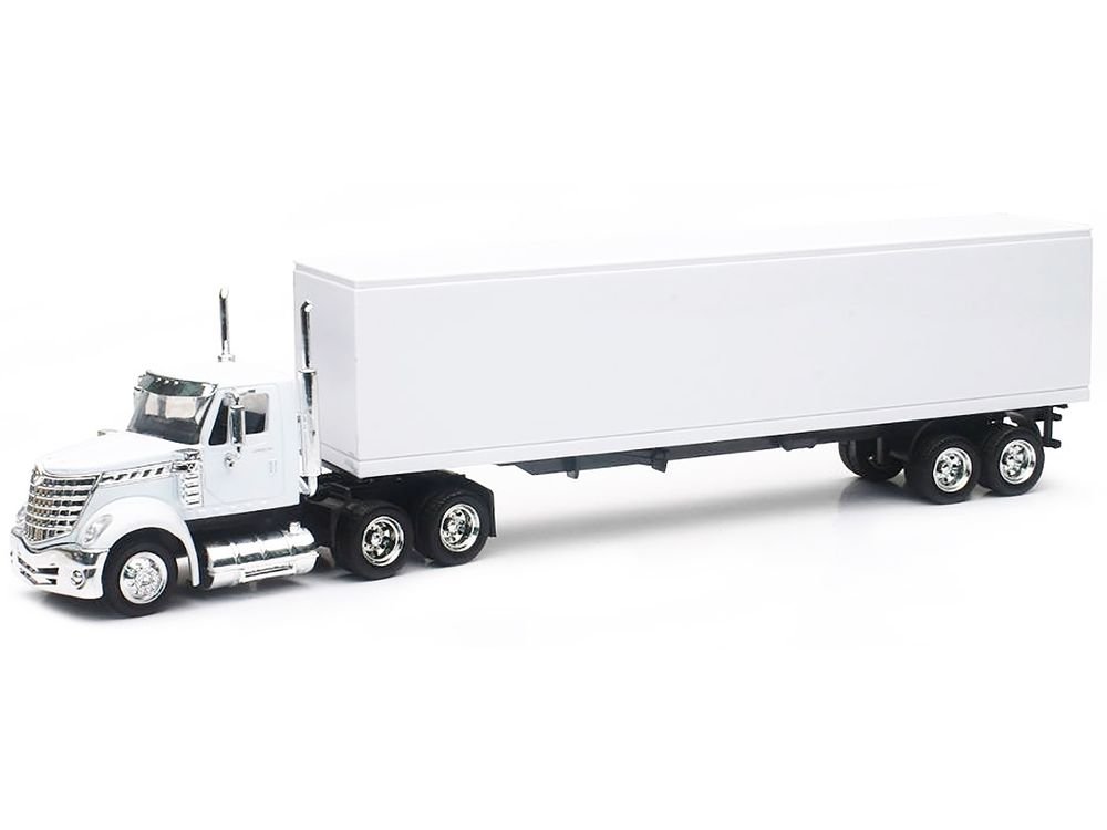 International LoneStar Truck with Dry Goods Trailer White "Long Haul Truckers" Series 1/43 Diecast Model by New Ray view 2