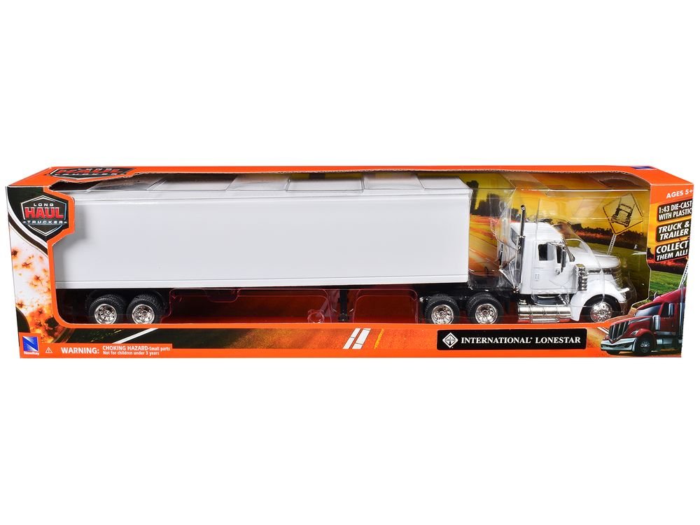 International LoneStar Truck with Dry Goods Trailer White "Long Haul Truckers" Series 1/43 Diecast Model by New Ray view 3