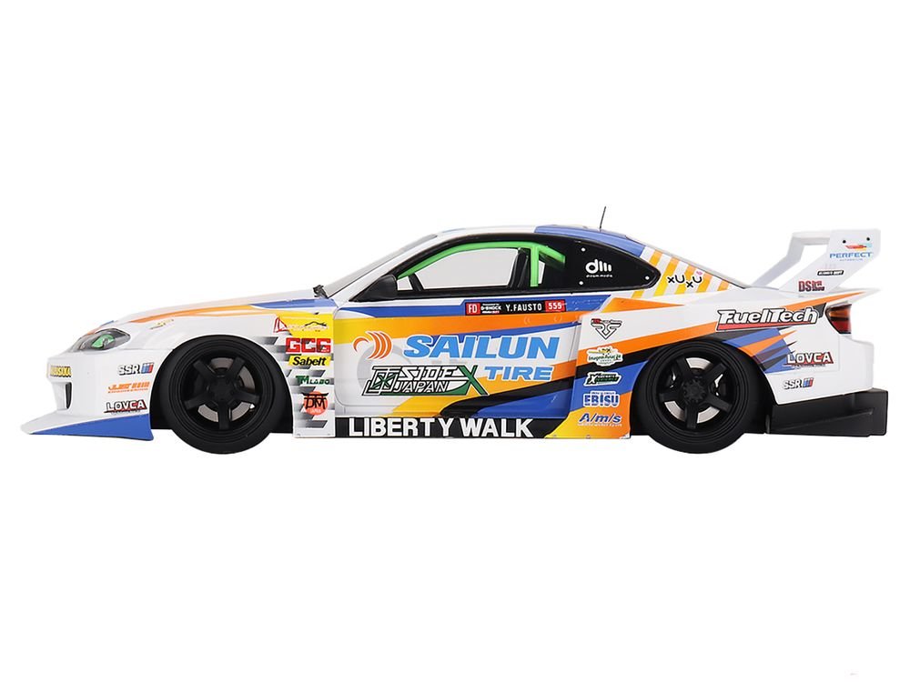 Nissan LB-Super Silhouette S15 SILVIA #555 Yukio Fausto "Formula Drift Japan" (2023) 1/18 Model Car by Top Speed view 3