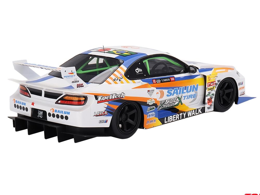 Nissan LB-Super Silhouette S15 SILVIA #555 Yukio Fausto "Formula Drift Japan" (2023) 1/18 Model Car by Top Speed view 5