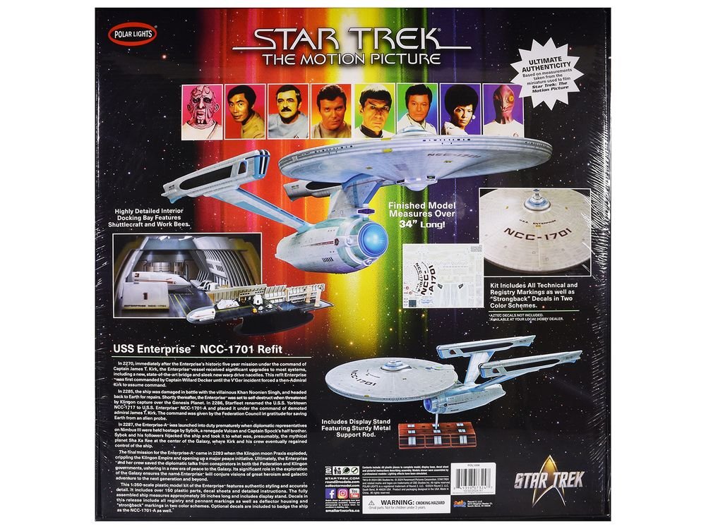 Skill 2 Model Kit U.S.S. Enterprise NCC-1701 Refit Spaceship "Star Trek: The Motion Picture" (1979) Movie 1/350 Scale Model by Polar Lights view 4