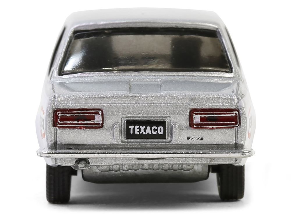 1970 Nissan Datsun 510 #28 "Texaco" Silver Metallic and White with Red Stripes "Texaco Special Edition" Series 1 1/64 Diecast Model Car by Greenlight view 5