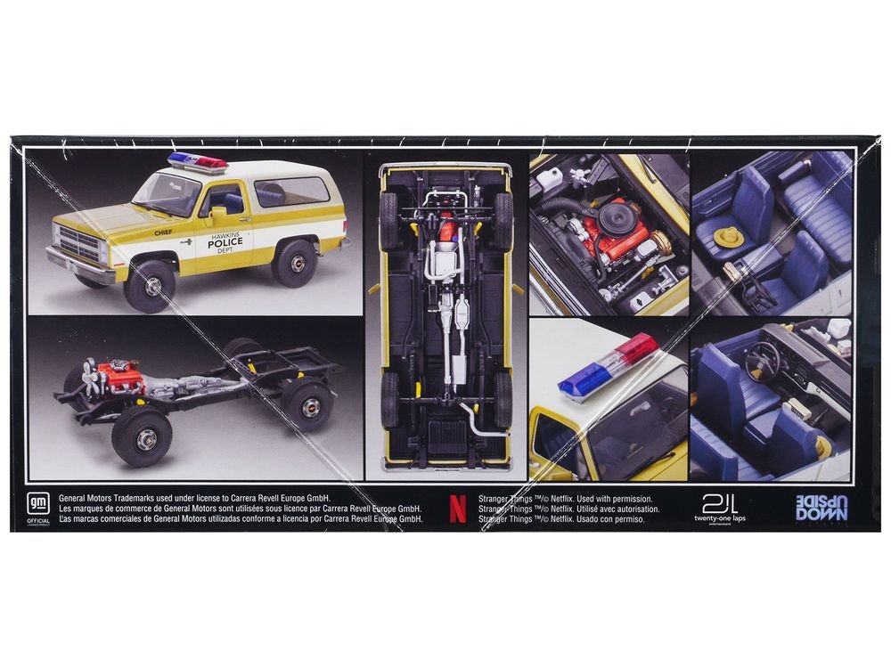Level 4 Model Kit Jim Hopper's 1985 Chevrolet K5 Blazer "Stranger Things" (2016-Current) TV Series 1/25 Scale Model by Revell view 3