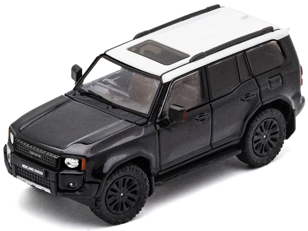 Toyota Land Cruiser Prado 250 Black with White Top 1/64 Diecast Model Car by GCD view 2