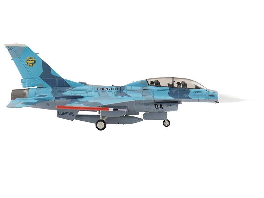 Lockheed F-16B Fighting Falcon Fighter Aircraft "Top Gun 04 Centennial of Naval Aviation" United States Navy "Air Power Series" 1/72 Diecast Model by Hobby Master view 2