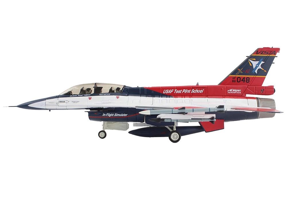 General Dynamics X-62A VISTA Aircraft with Missiles "86-0048 USAF Test Pilot School Edwards Air Force Base" (2024) United States Air Force "Air Power Series" 1/72 Diecast Model by Hobby Master view 2