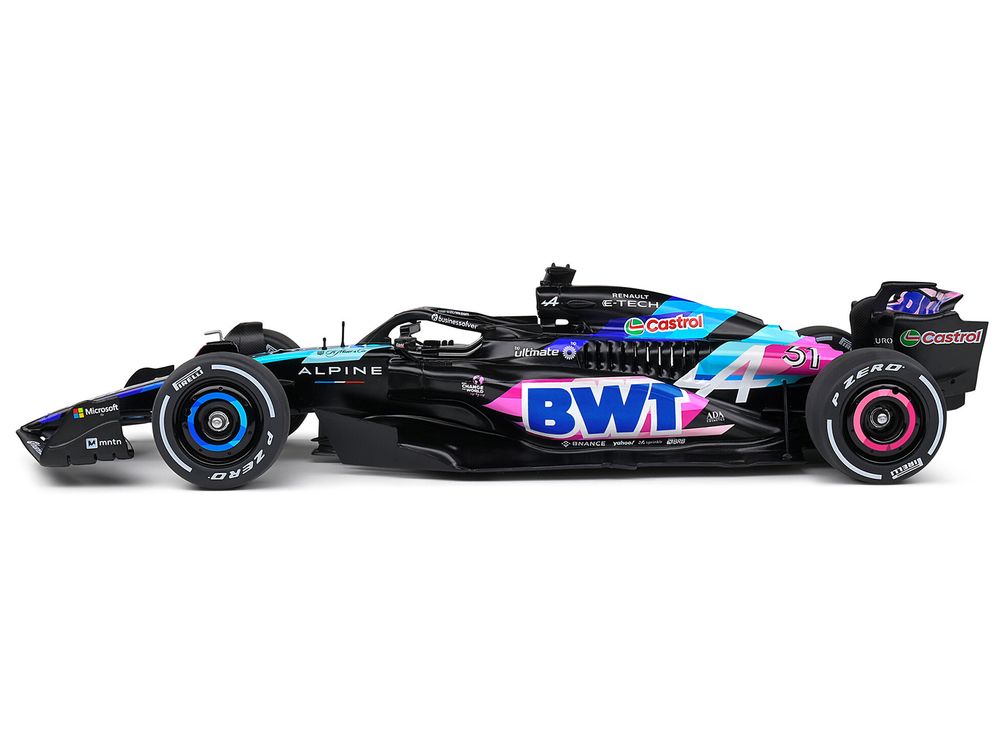 Alpine A524 Presentation Edition "BWT" "Formula One F1 World Championship" (2024) "Competition" Series 1/18 Diecast Model Car by Solido view 2