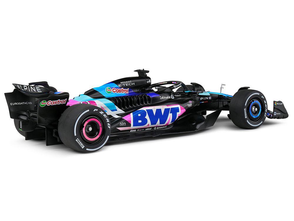 Alpine A524 Presentation Edition "BWT" "Formula One F1 World Championship" (2024) "Competition" Series 1/18 Diecast Model Car by Solido view 3