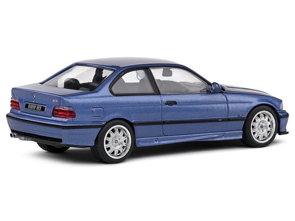 1999 BMW E36 M3 Coupe Estoril Blue Metallic 1/43 Diecast Model Car by Solido view 3