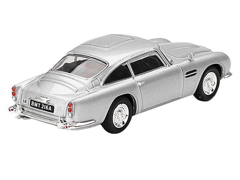 Aston Martin DB5 RHD (Right Hand Drive) Birch Silver Metallic 007 James Bond "Thunderball" (1965) Movie Limited Edition 1/64 Diecast Model Car by Mini GT view 3