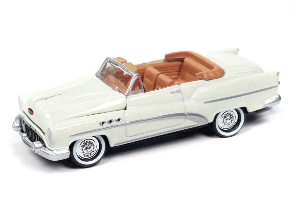 1953 Buick Super Cream with Travel Trailer Limited Edition "Tow & Go" Series 1/64 Diecast Model Car by Johnny Lightning view 2