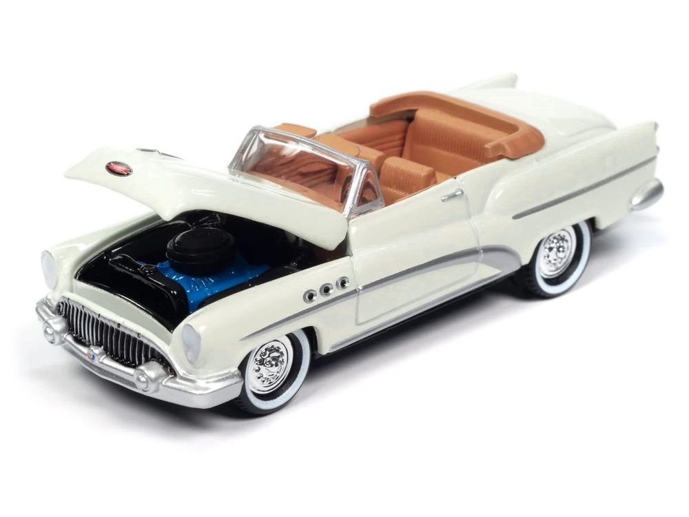 1953 Buick Super Cream with Travel Trailer Limited Edition "Tow & Go" Series 1/64 Diecast Model Car by Johnny Lightning view 3