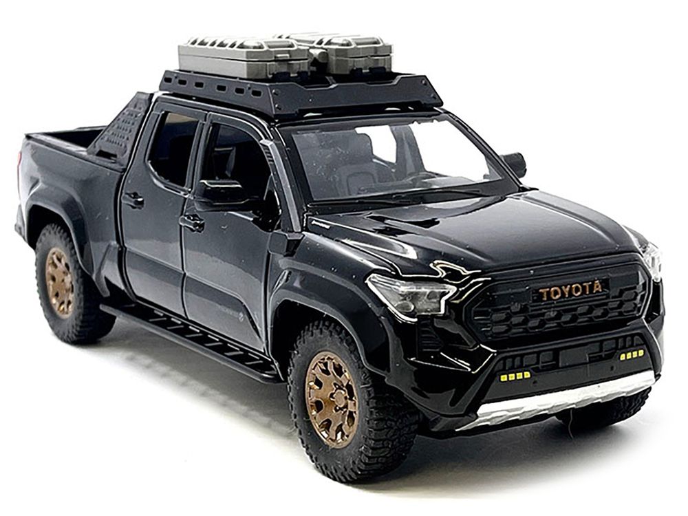 2024 Toyota Tacoma Trailhunter Edition Pickup Truck Black 1/24 Diecast Model Car view 2