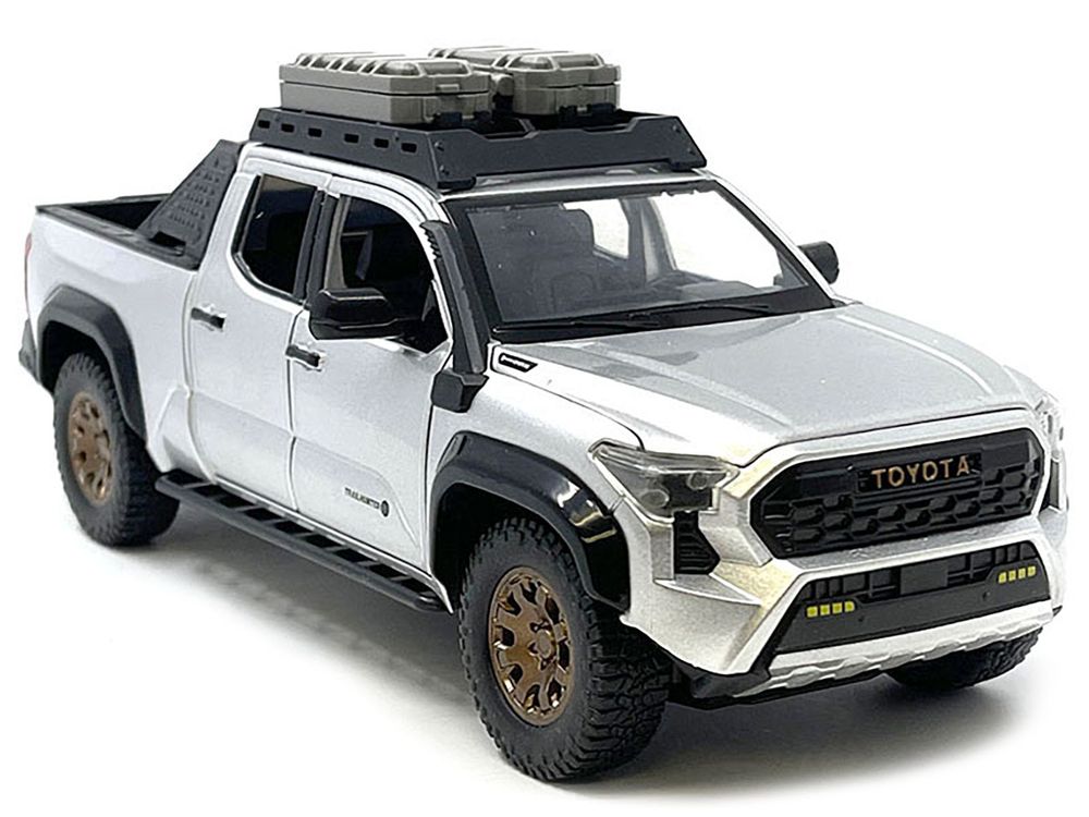 2024 Toyota Tacoma Trailhunter Edition Pickup Truck Silver Metallic 1/24 Diecast Model Car view 2