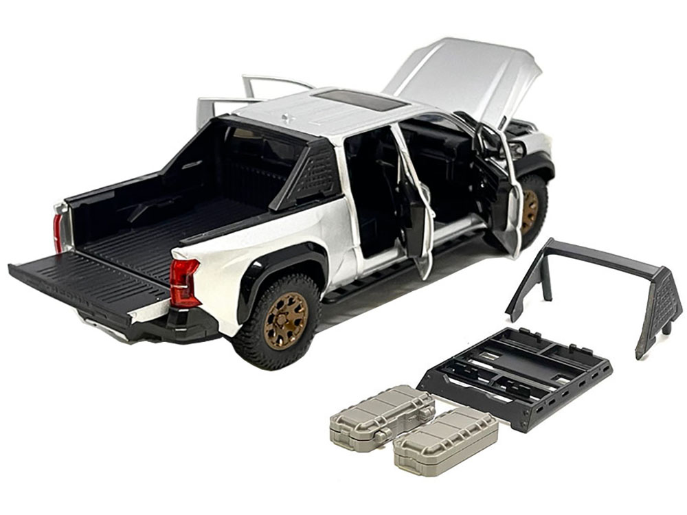 2024 Toyota Tacoma Trailhunter Edition Pickup Truck Silver Metallic 1/24 Diecast Model Car view 3