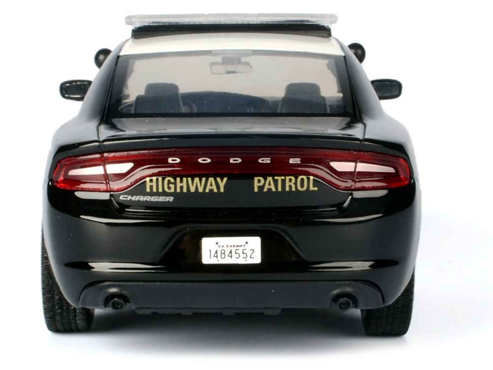 2023 Dodge Charger Pursuit Police Car "California Highway Patrol" Black and White "Law Enforcement and Public Service" Series 1/24 Diecast Model Car by Motormax view 4