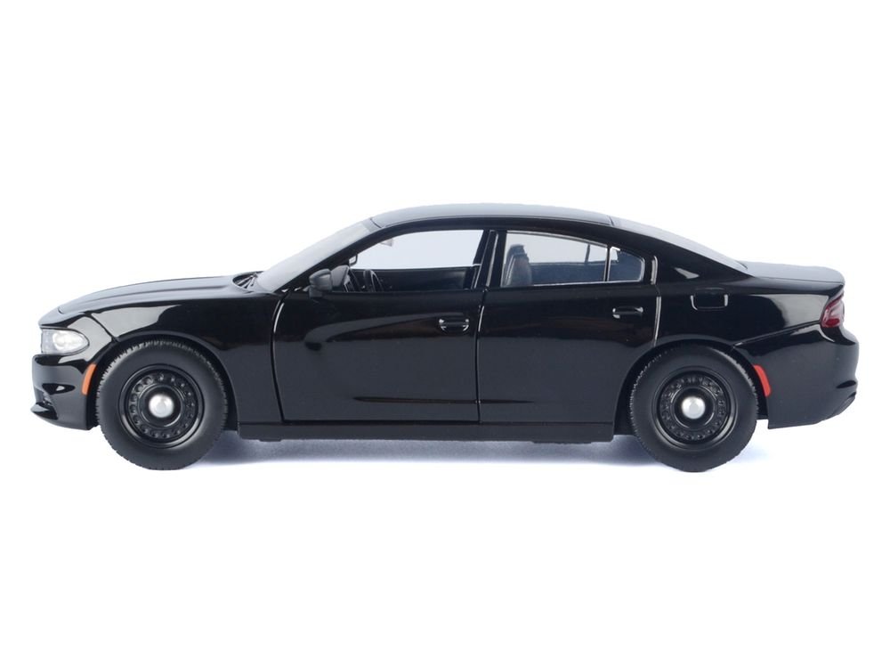 2023 Dodge Charger Pursuit Police Car Black "Custom Builder's Kit - Law Enforcement and Public Service" Series 1/24 Diecast Model Car by Motormax view 2