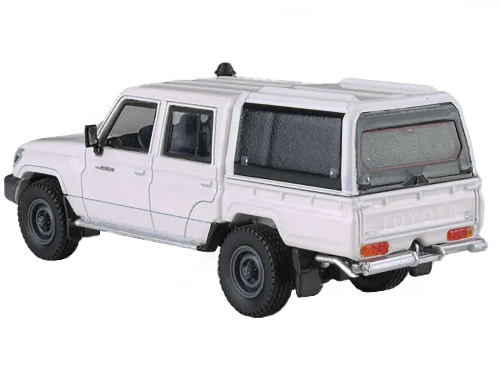 2012 Toyota Land Cruiser LC 79 French Vanilla White with Canopy 1/64 Diecast Model Car by Paragon Models view 2