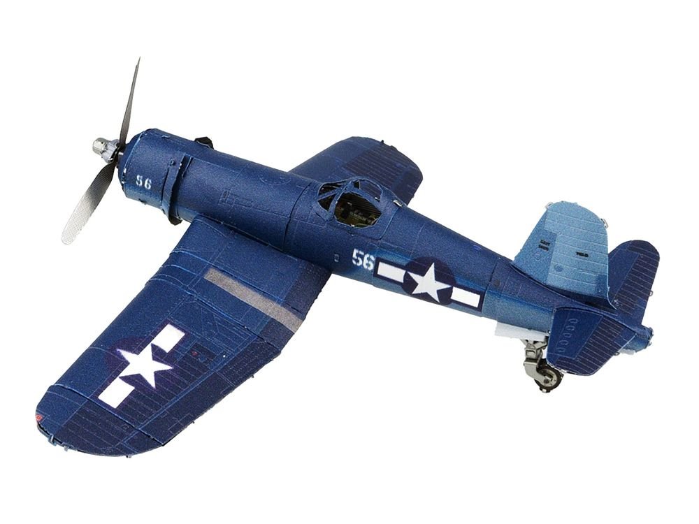 Model Kit Vought F4U Corsair Fighter Aircraft "World War II" United States Navy (Challenging Difficulty) Steel Model by Metal Earth view 2