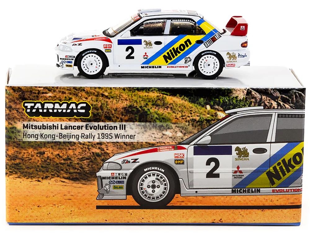 Mitsubishi Lancer Evolution III #2 Kenneth Eriksson - Staffan Parmander Winner "Hong Kong-Beijing Rally" (1995) "Global64" Series 1/64 Diecast Model by Tarmac Works view 3