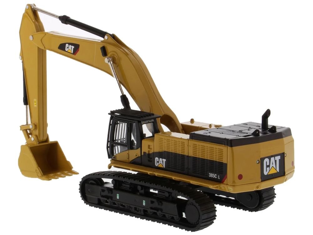 CAT Caterpillar 385C L Hydraulic Excavator Yellow "Play & Collect!" Series 1/64 Diecast Model by Diecast Masters view 3
