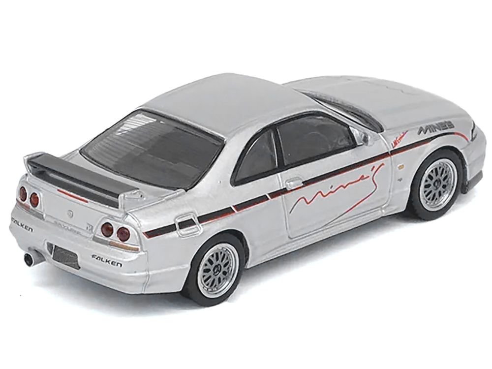 Nissan Skyline GT-R N1 (R33) RHD (Right Hand Drive) "Tuned by Mine's" Silver 1/64 Diecast Model Car by Inno Models view 2