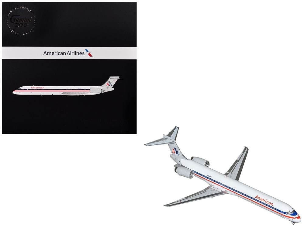 McDonnell Douglas MD-90 Commercial Aircraft "American Airlines" (N904RA) White with Red and Blue Stripes "Gemini 200" Series 1/200 Diecast Model Airplane by GeminiJets