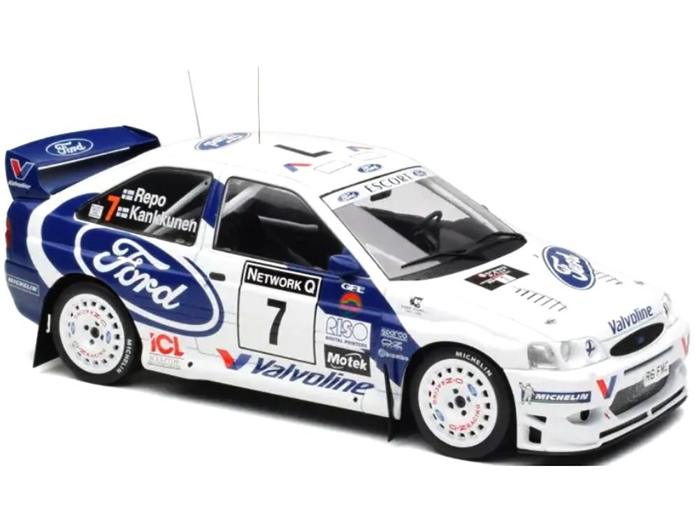Ford Escort WRC #7 Juha Kankkunen - Juha Repo 2nd Place "RAC Rally" (1998) 1/18 Diecast Model Car by IXO Models view 2