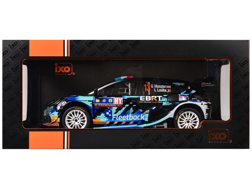 Ford Puma Rally1 #13 Gregoire Munster - Louis Louka "Central European Rally" (2023) 1/18 Diecast Model Car by IXO Models view 3