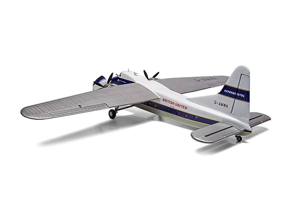 Level 2 Model Kit Bristol Superfreighter Freighter Aircraft "British United Air Ferries (BUAF)" 1/72 Plastic Model Kit by Airfix view 3