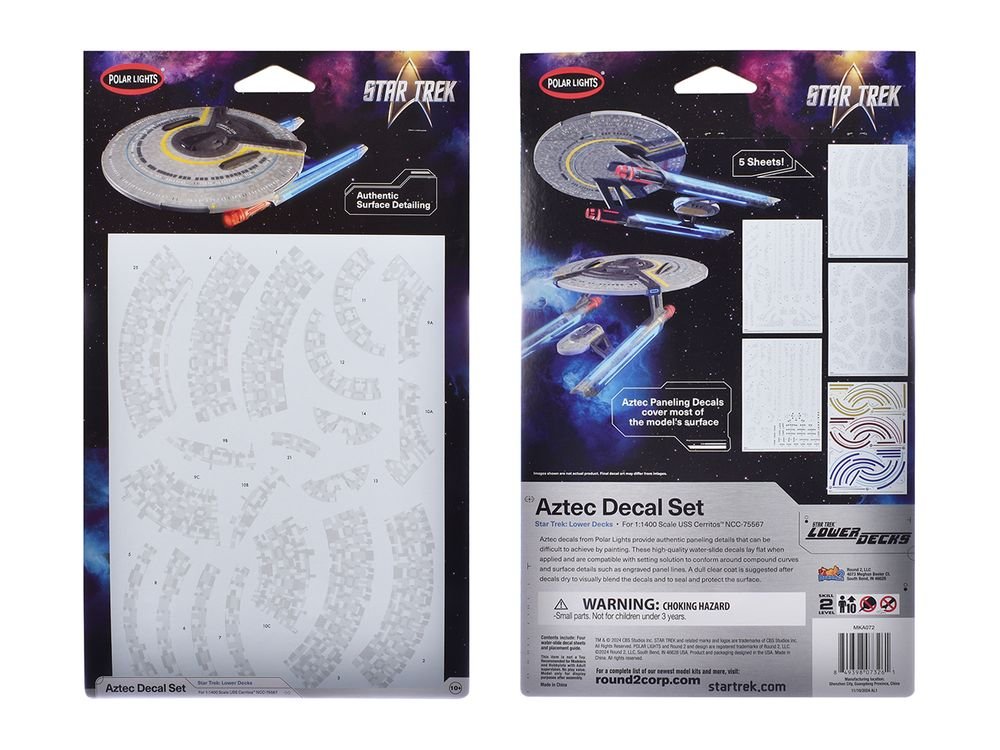 USS Cerritos NCC-75567 Aztec Decal Set "Star Trek: Lower Decks" (2020-2024) TV Series 1/1400 Scale by Polar Lights view 3