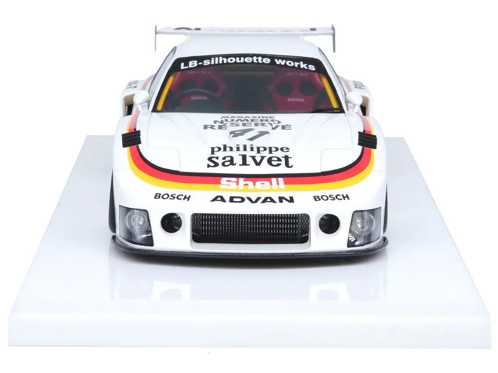 Mazda RX7 (FD3S) LB-Super Silhouette RHD (Right Hand Drive) #41 White with Stripes and Graphics 1/18 Model Car by Inno Models view 4
