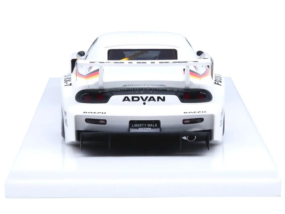 Mazda RX7 (FD3S) LB-Super Silhouette RHD (Right Hand Drive) #41 White with Stripes and Graphics 1/18 Model Car by Inno Models view 5