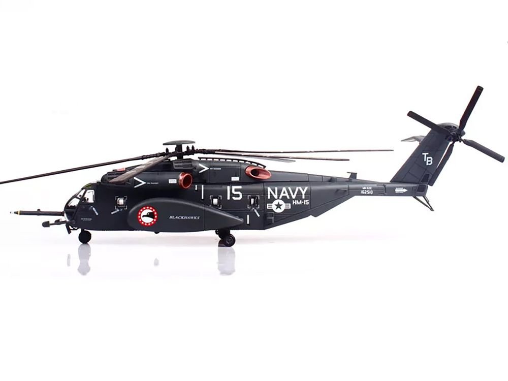Sikorsky MH-53E Sea Dragon Helicopter "United States Navy Blackhawks Tail Number 15" Dark Gray 1/72 Diecast Model by Panzerkampf view 2