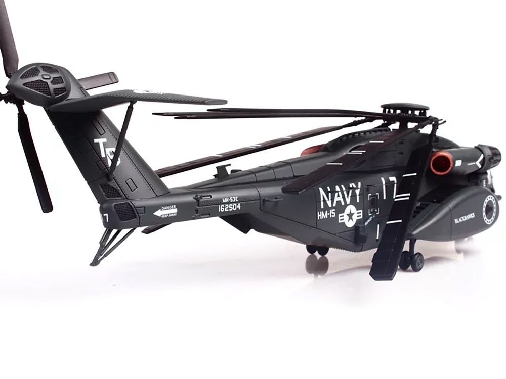 Sikorsky MH-53E Sea Dragon Helicopter "United States Navy Blackhawks Tail Number 17" Dark Gray 1/72 Diecast Model by Panzerkampf view 3