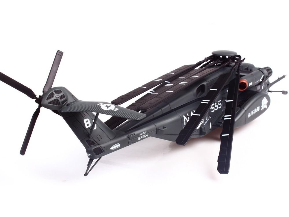 Sikorsky MH-53E Sea Dragon Helicopter "United States Navy Vanguard Tail Number 555" Dark Gray 1/72 Diecast Model by Panzerkampf view 3