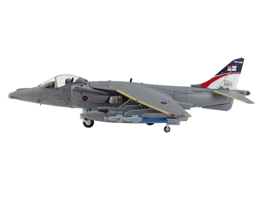 British Aerospace Harrier GR.9 Aircraft "ZD406 Royal Navy Strike Wing RAF Station Cottesmore" (2009) British Royal Air Force/Navy "Air Power Series" 1/72 Diecast Model by Hobby Master view 2