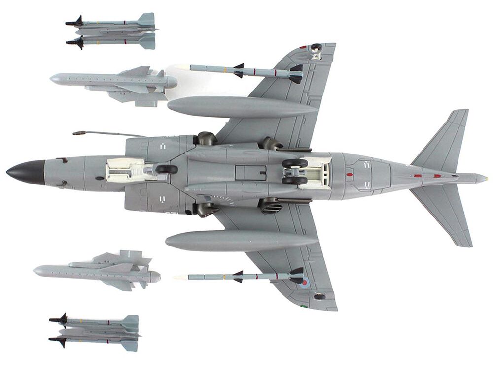 British Aerospace Sea Harrier FA.2 Aircraft with Sea Eagle Missiles "ZH804 Fairford" (2002) British Royal Navy "Air Power Series" 1/72 Diecast Model by Hobby Master view 4