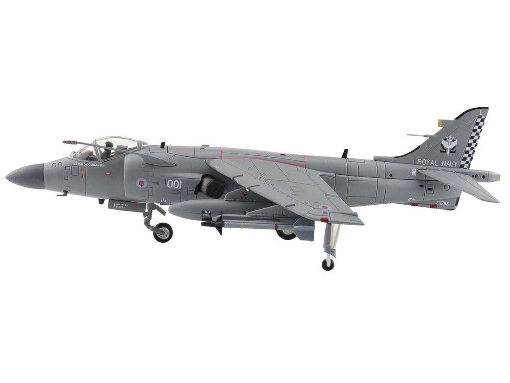 British Aerospace Sea Harrier FA.2 Aircraft with Sea Eagle Missiles "ZH796" (2018) British Royal Navy "Air Power Series" 1/72 Diecast Model by Hobby Master view 2